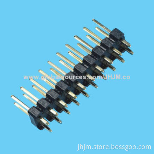 2.54mm Pitch Double-row Straight/Right Angle/SMT 4-80 Pins Pin Header, PCB Panel Board Mounting